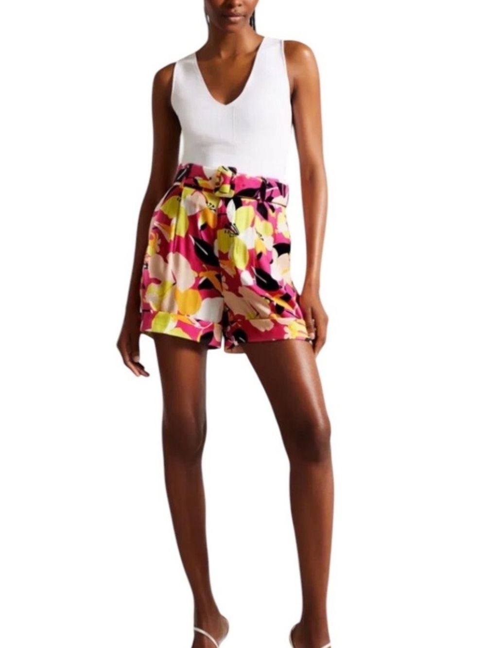 Ted Baker Pink and Yellow Floral Women's Shorts